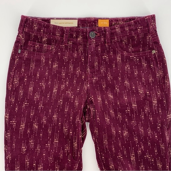 Anthropologie Pilcro and the Letterpress Burgundy/Cream Serif Skinny Cords, 25 - Picture 3 of 16